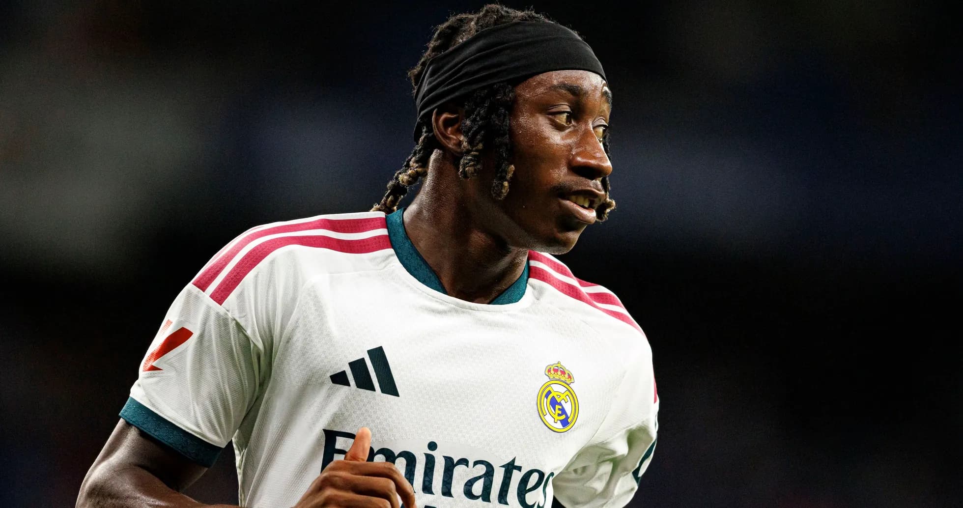 Player in Real Madrid kit during match action
