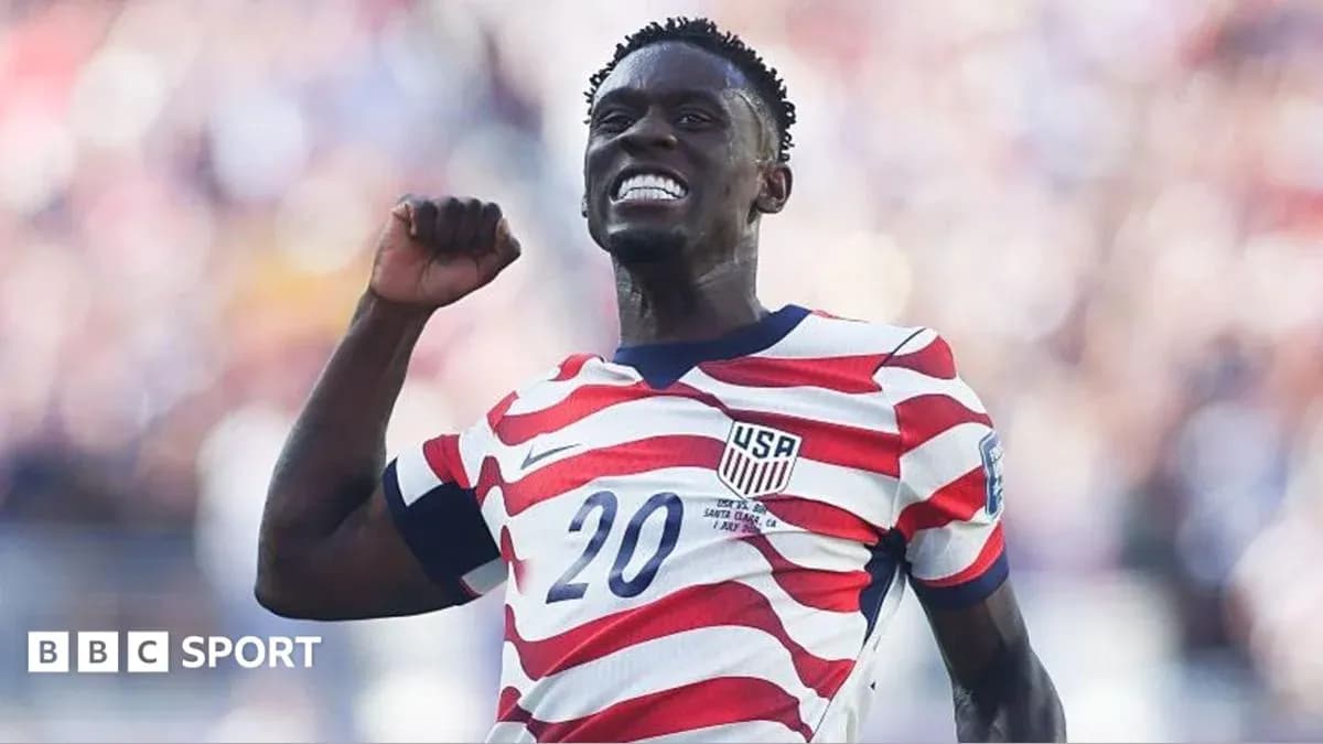 Player celebrating after scoring a goal for USA