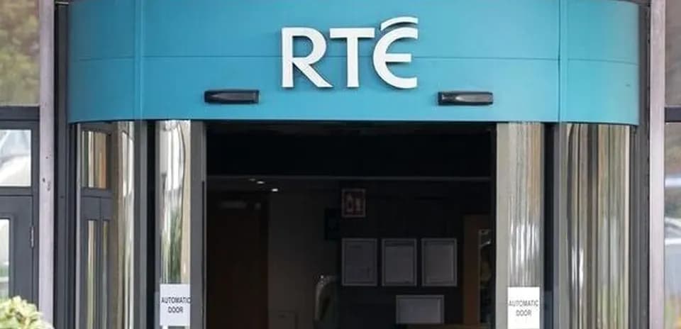 Entrance of RTÉ building with automatic doors
