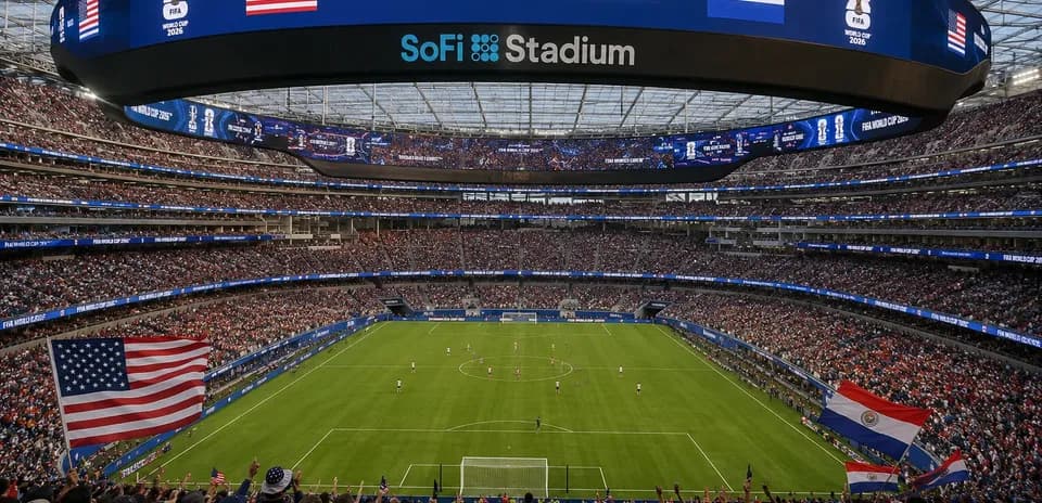 Fans cheering at USA vs Paraguay match