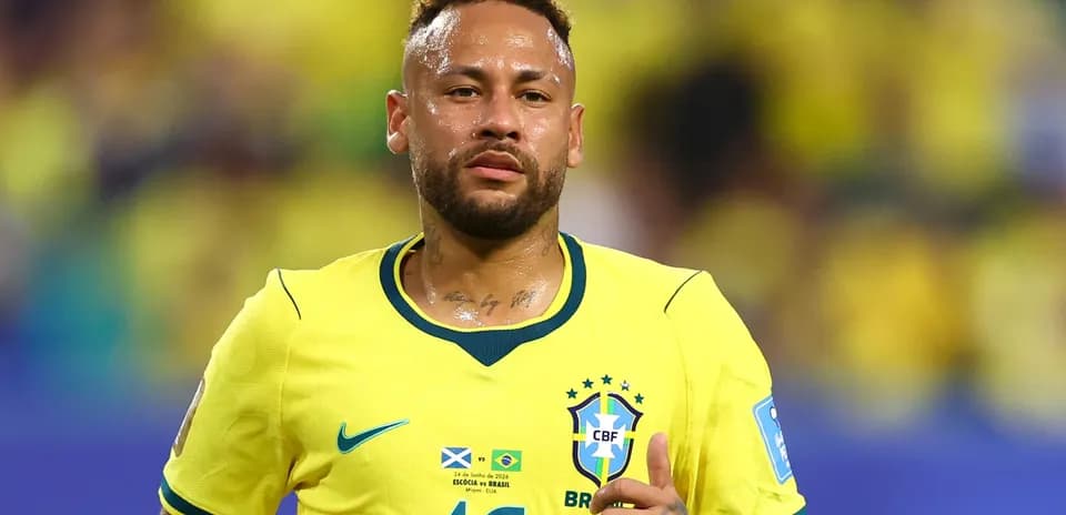 Neymar wearing Brazil jersey during a match
