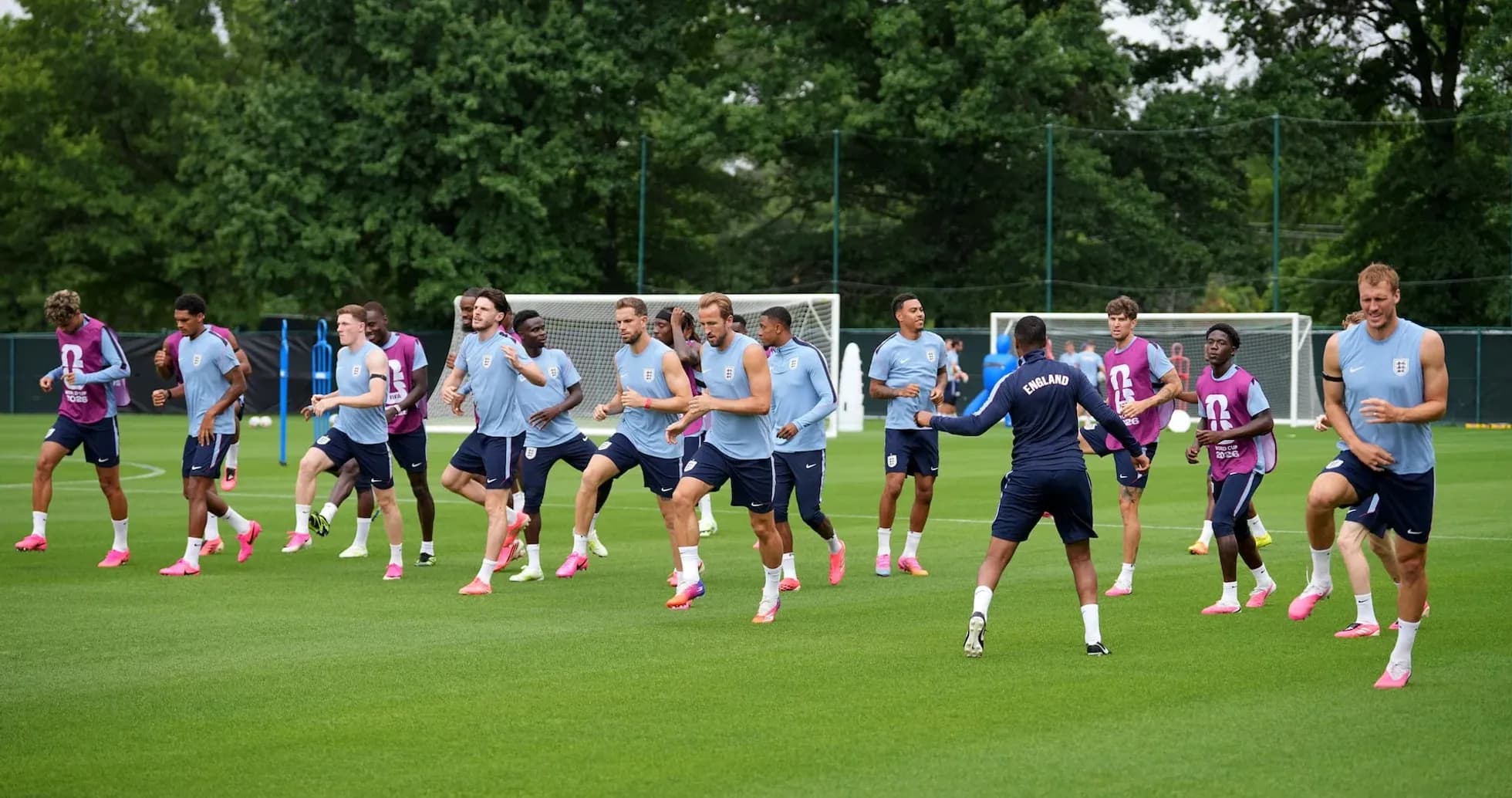 England players training for World Cup match