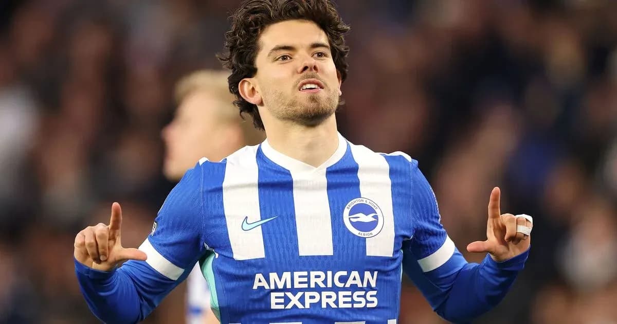 Player celebrating after scoring a goal for Brighton