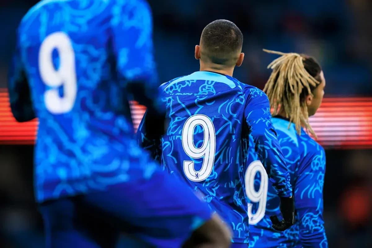Players in blue jerseys with number 9 visible
