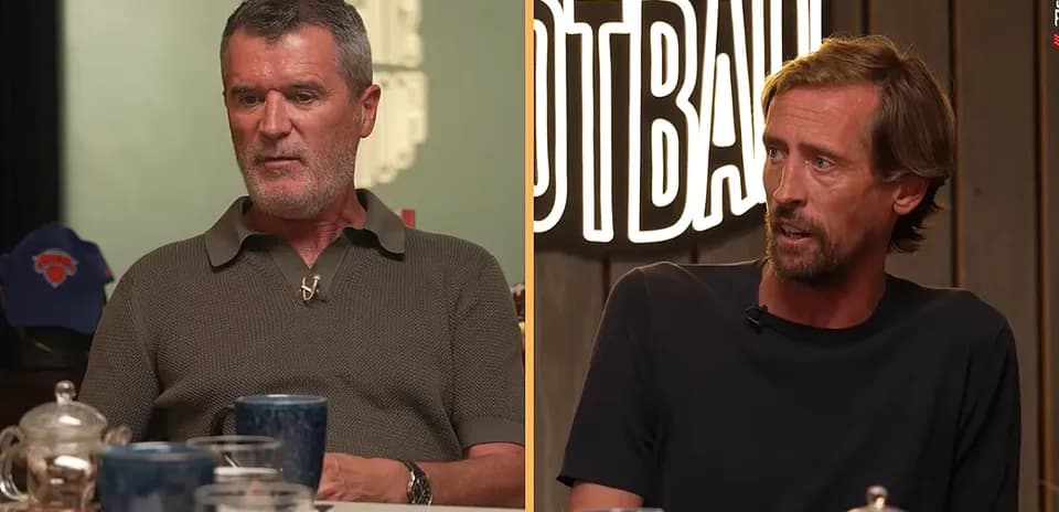 Two men discussing football in a studio setting