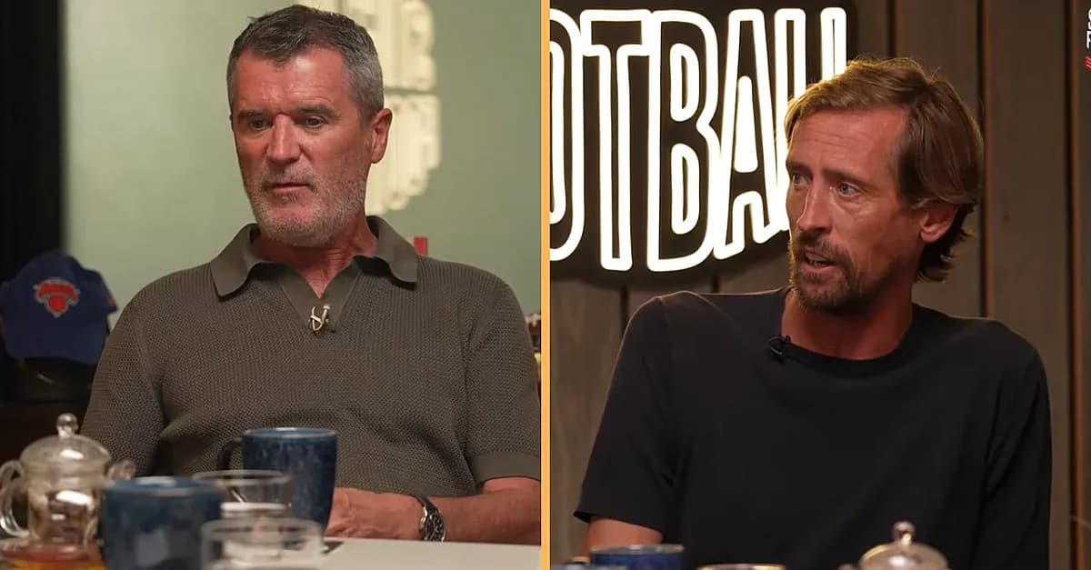 Two men discussing football in a studio setting