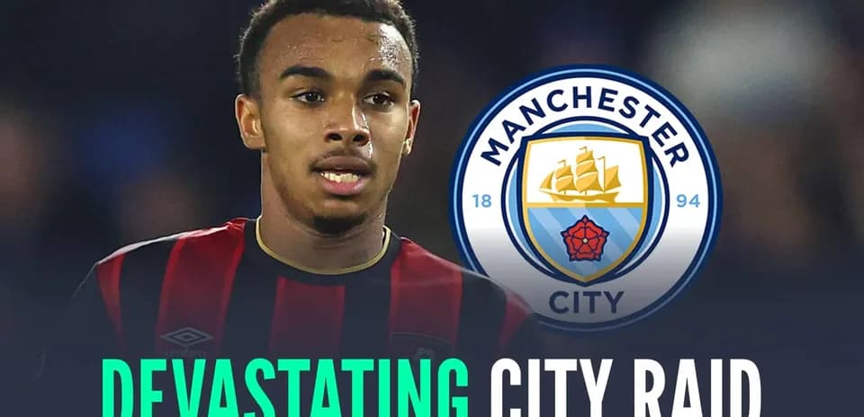 Player from Bournemouth with Manchester City logo