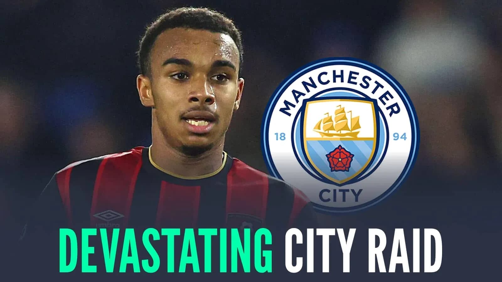 Player from Bournemouth with Manchester City logo