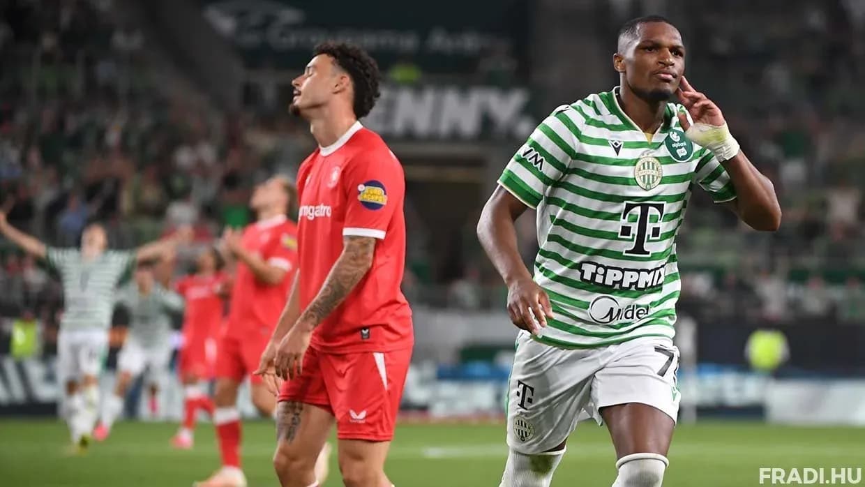 Ferencvarosi TC player celebrating during match