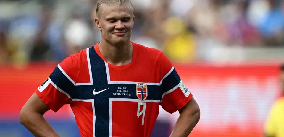Norwegian player wearing red jersey during match