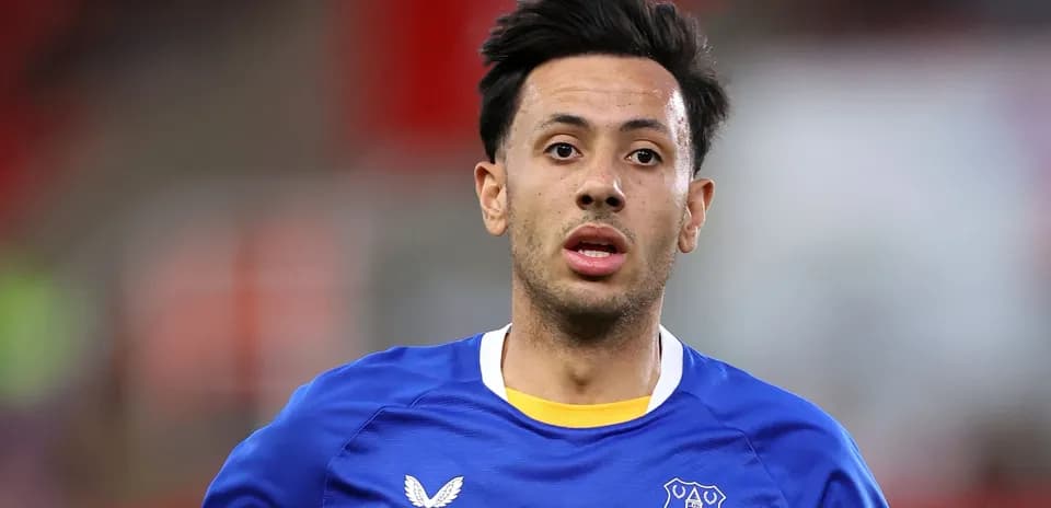 Everton player on the field during match