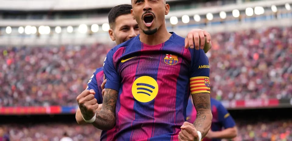Barcelona player celebrating during La Liga match