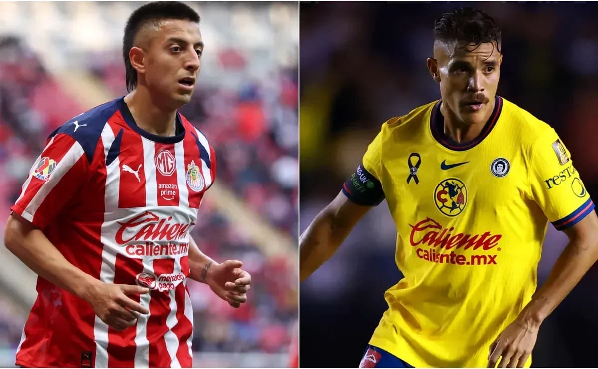 Chivas and Club America players during Liga MX match