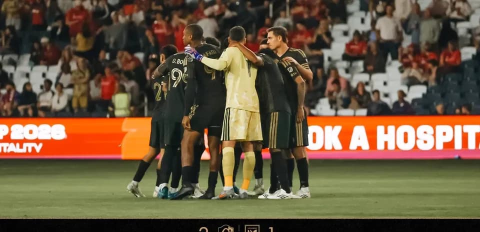 Los Angeles FC II players celebrating a goal