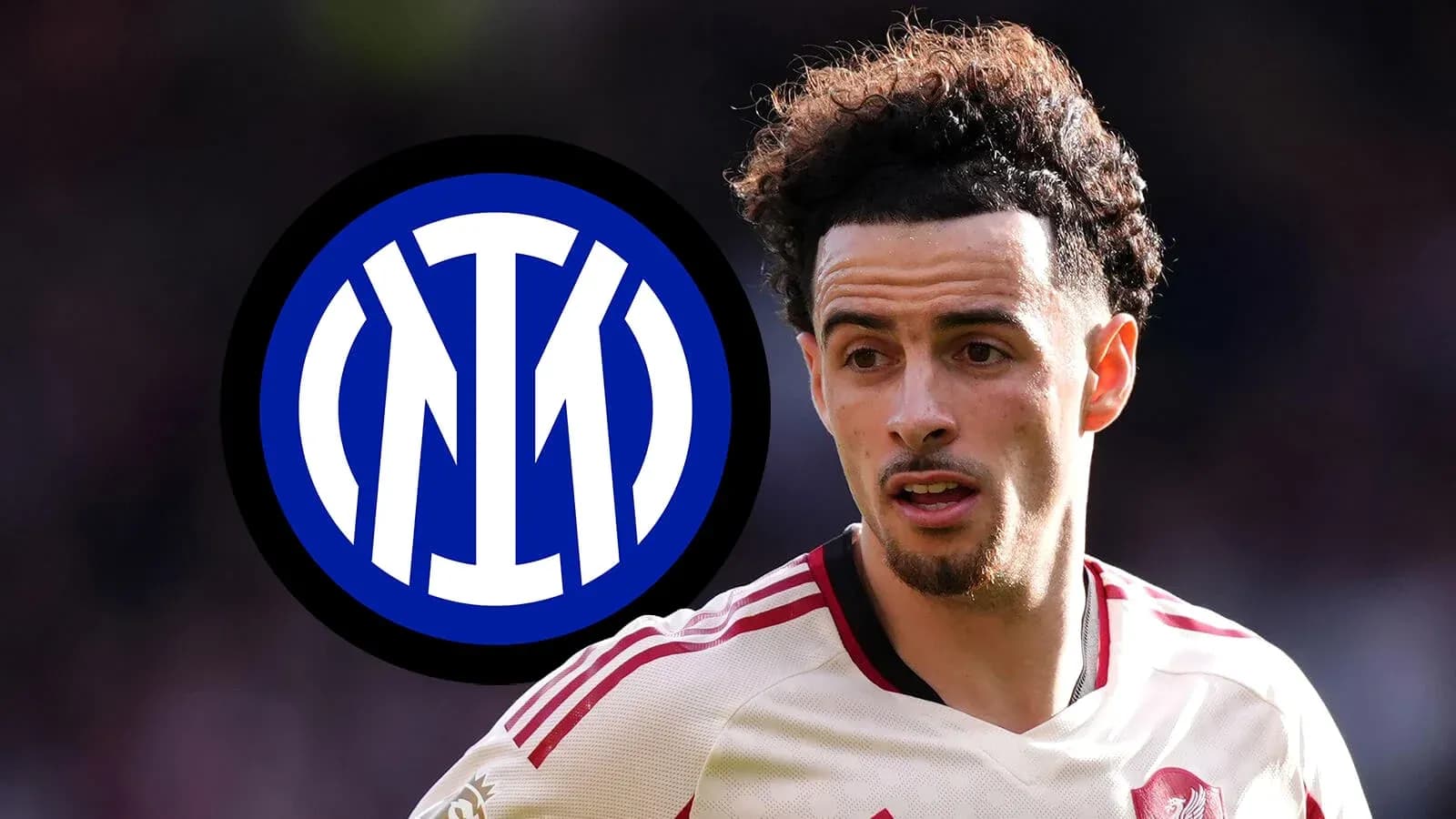 Player in jersey with Inter Milan logo background
