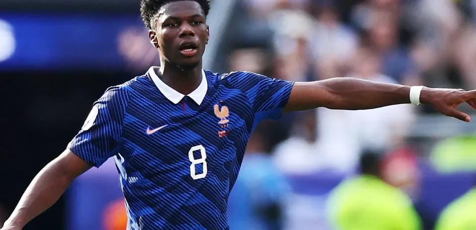 Player in France jersey gesturing during a match