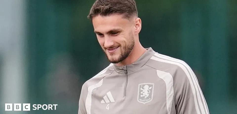 Player in Aston Villa training kit during session