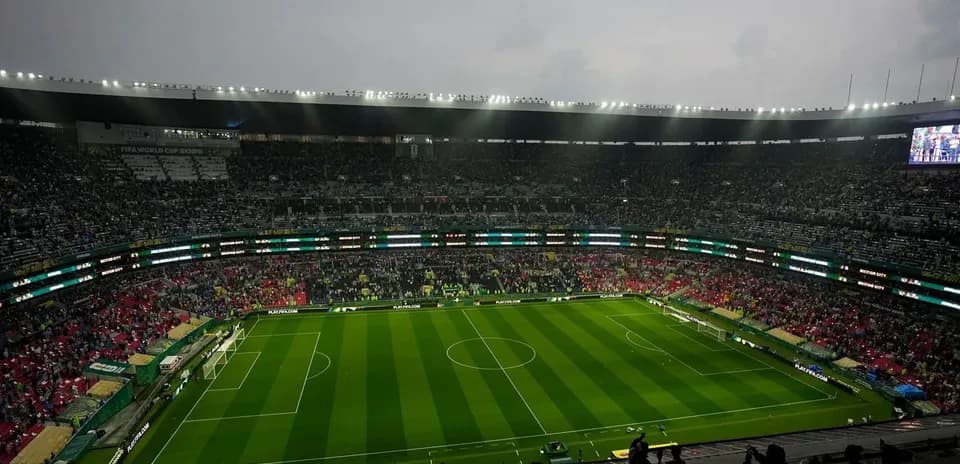 View of a packed stadium before a match