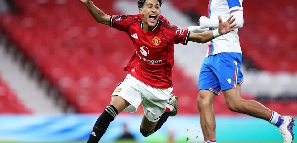Player celebrating after scoring a goal for Manchester United