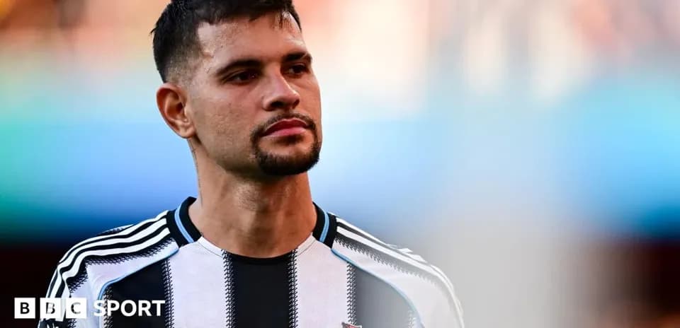 Newcastle player during match warm-up on field