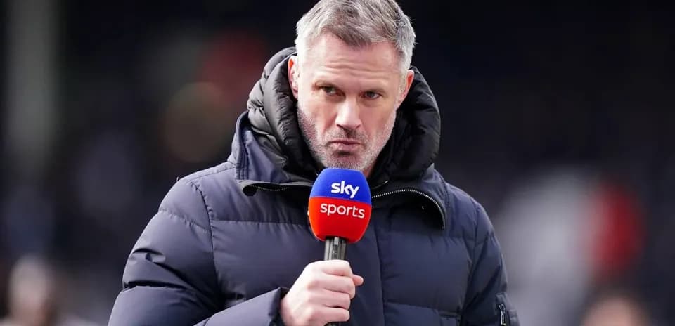Sportscaster speaking into microphone during broadcast