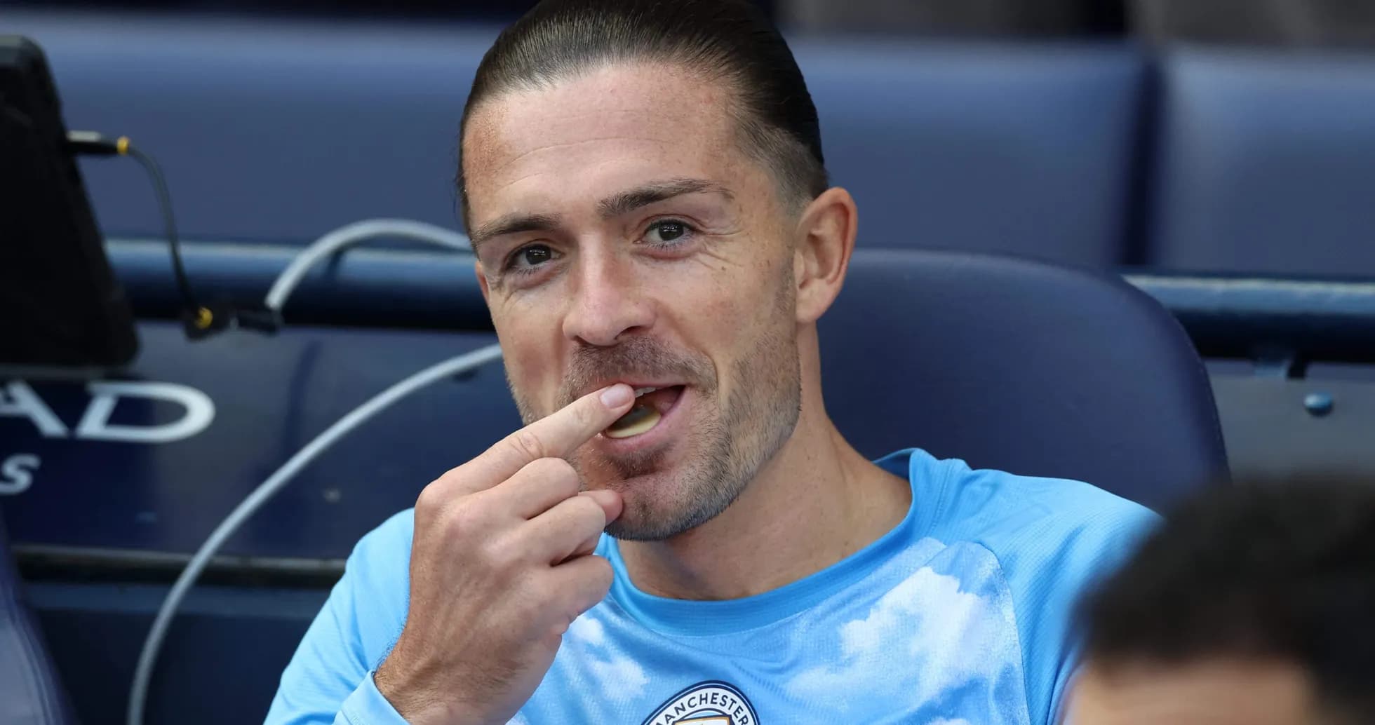Player eating on the bench during a match