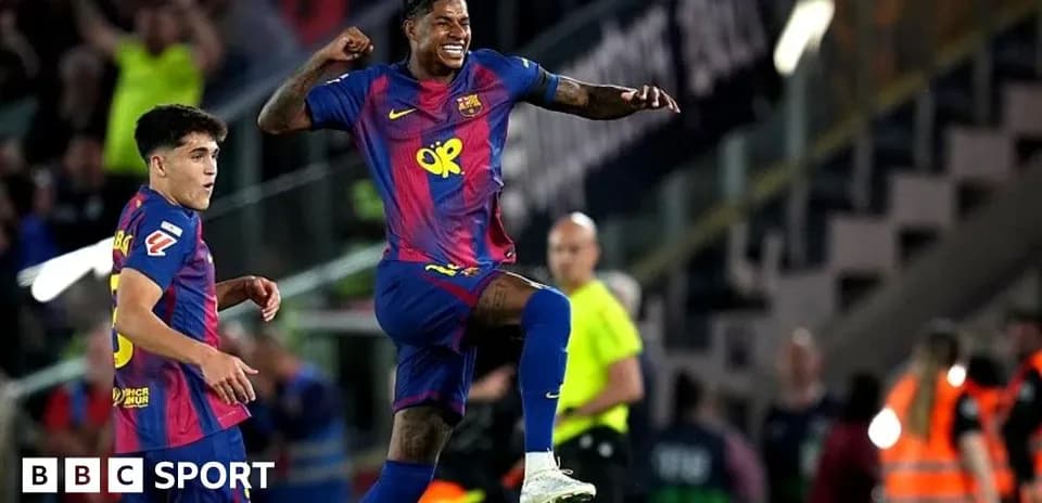 Barcelona players celebrating a goal during match