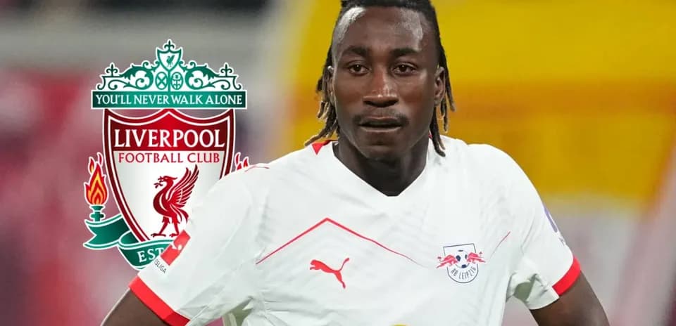 Player in RB Leipzig kit with Liverpool logo overlay