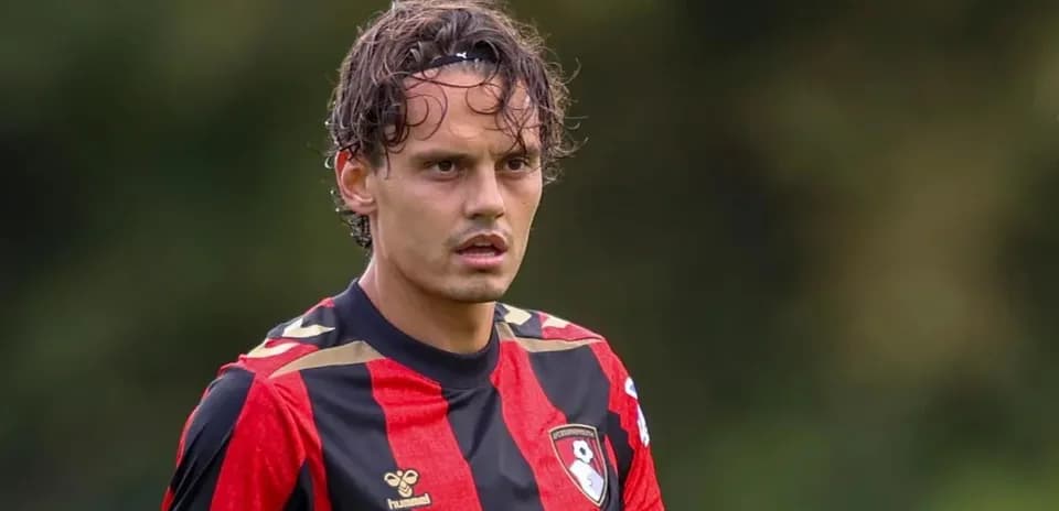 Player in Bournemouth kit during training session