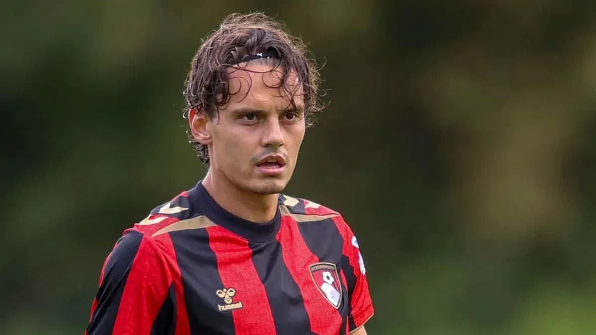 Player in Bournemouth kit during training session