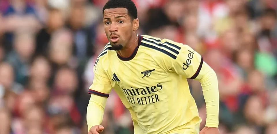 Arsenal player running during a match
