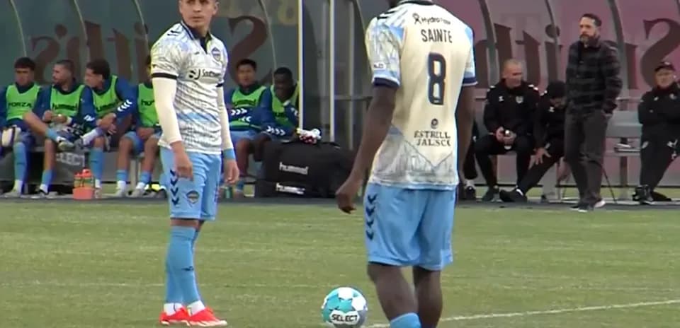 Monterey Bay players preparing for a free kick