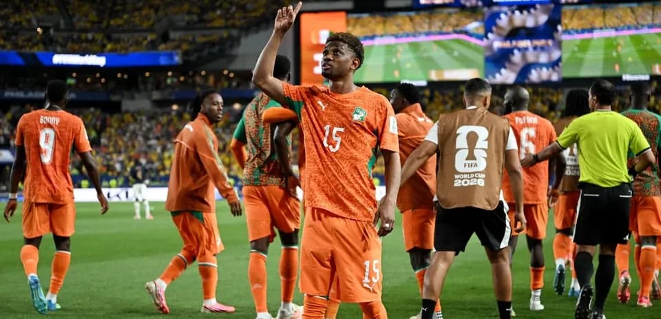 Player celebrating during FIFA World Cup match