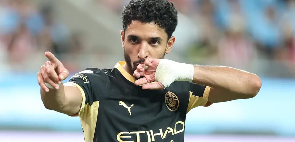 Player celebrating with hand gesture during match