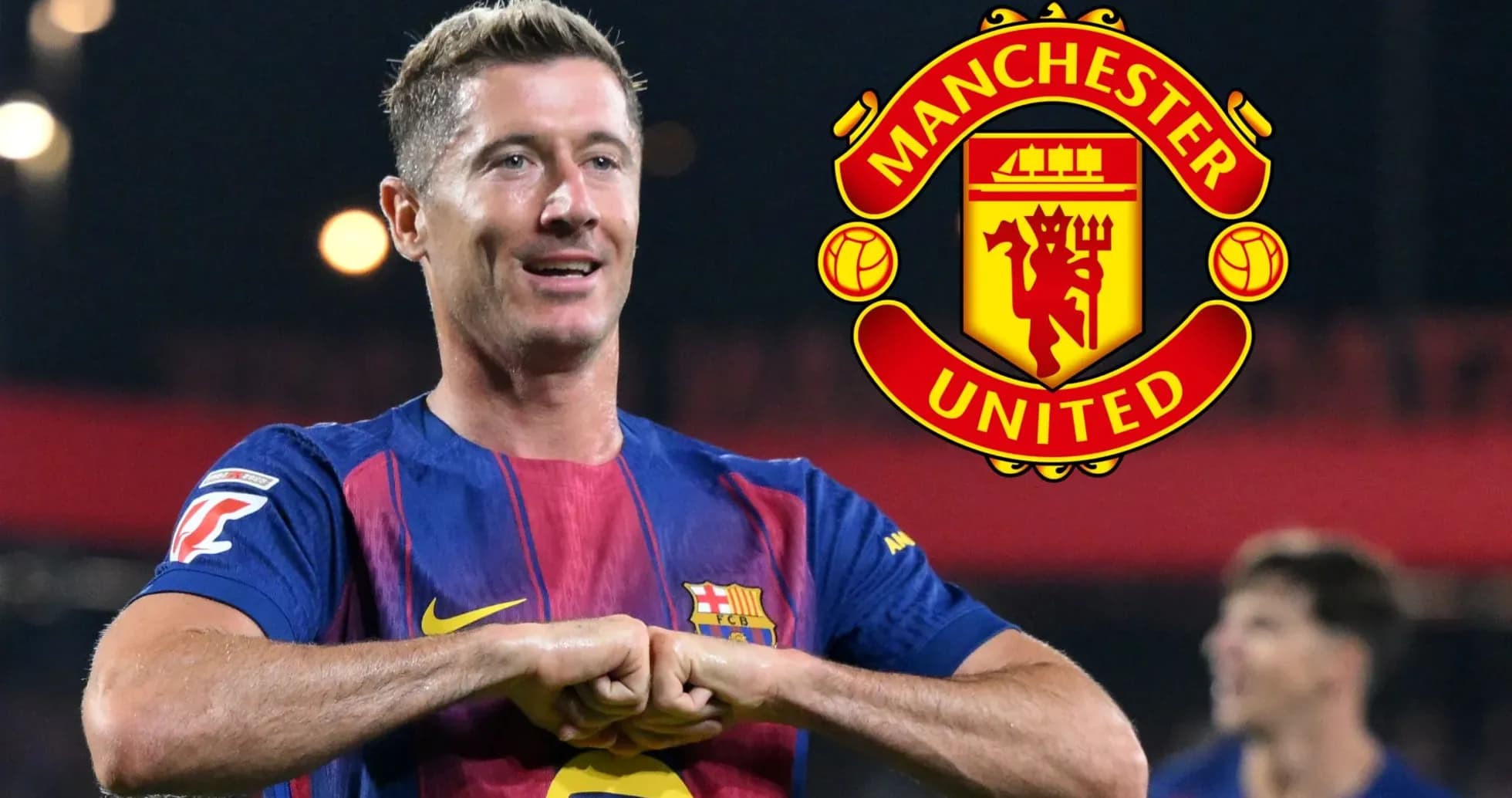 Player celebrating with Barcelona jersey during match