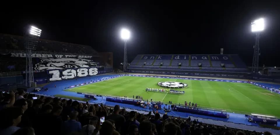 Dinamo Zagreb stadium during UEFA Champions League match