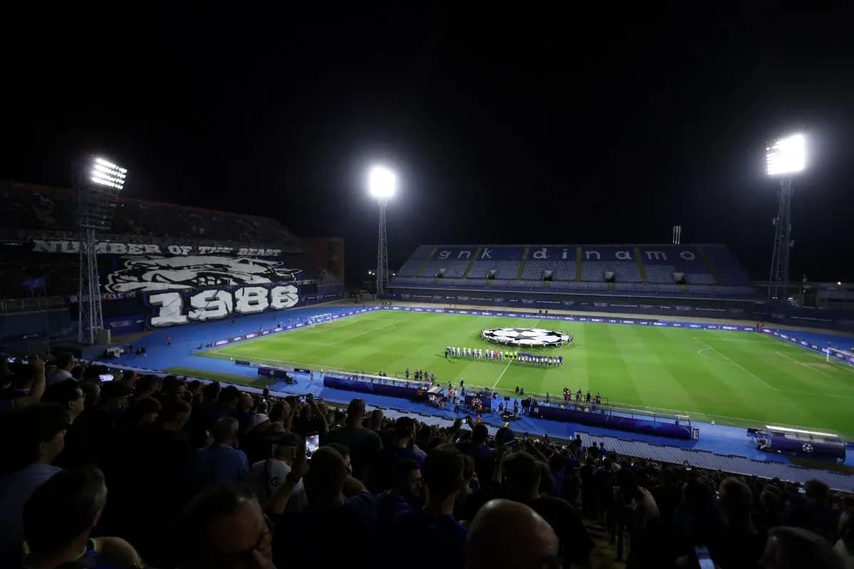 Dinamo Zagreb stadium during UEFA Champions League match