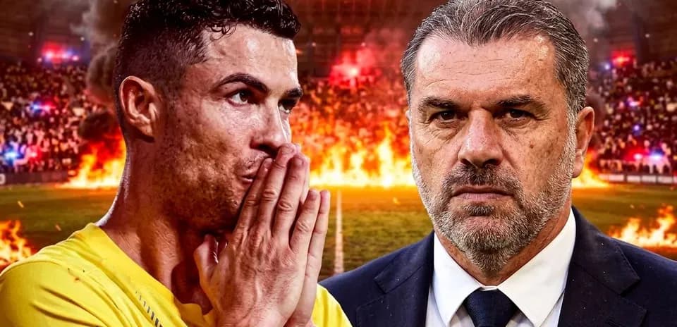 Cristiano Ronaldo and coach facing intense match atmosphere