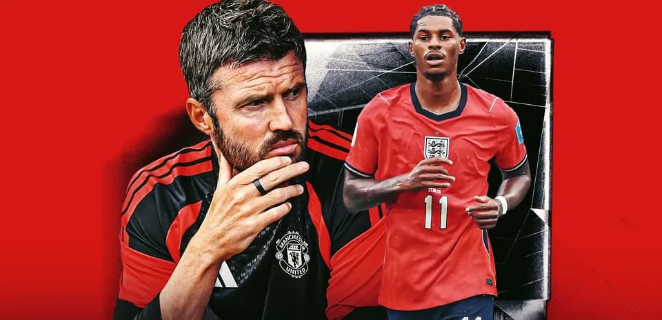Coach and player in Manchester United and England kits