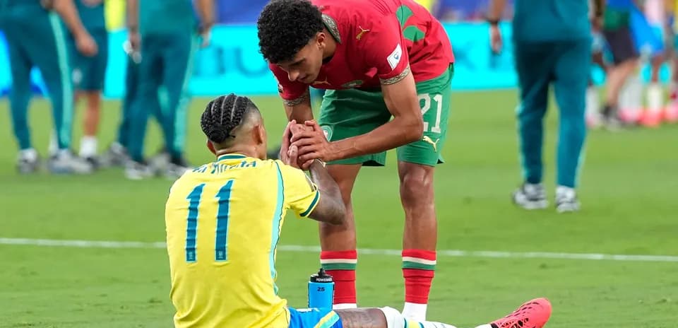 Players shaking hands after the match