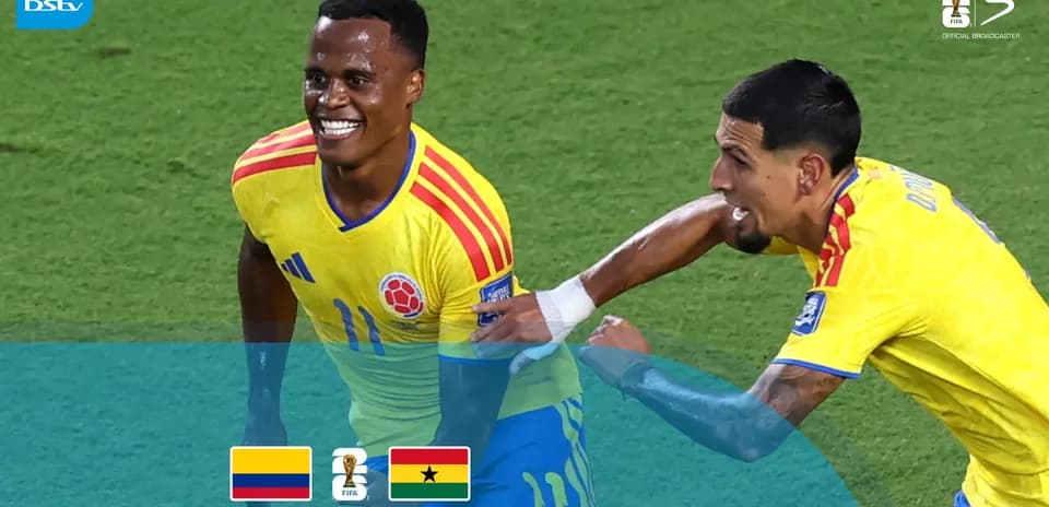 Colombian players celebrating after scoring a goal
