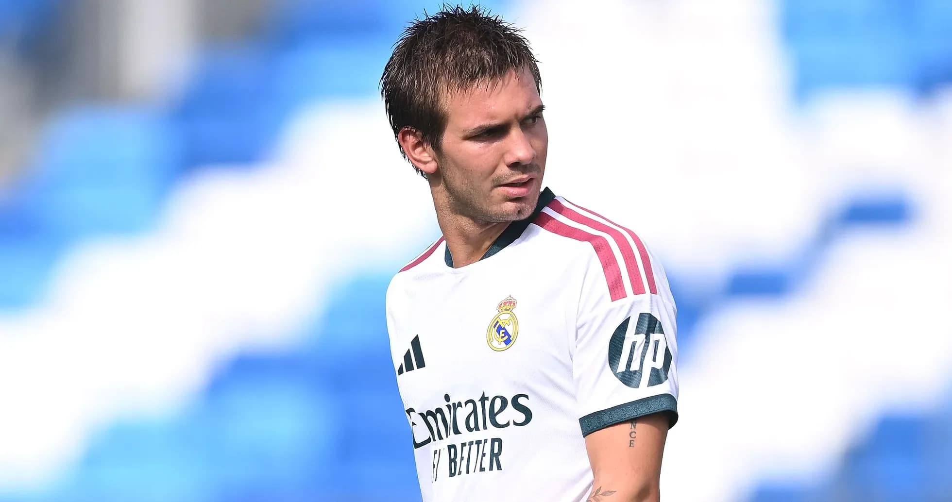 Player in Real Madrid kit during training session