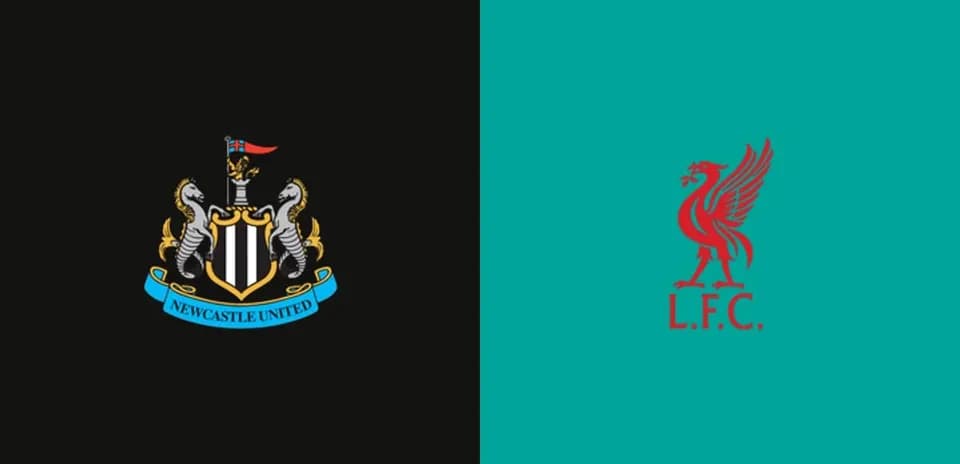 Logos of Newcastle United and Liverpool FC side by side