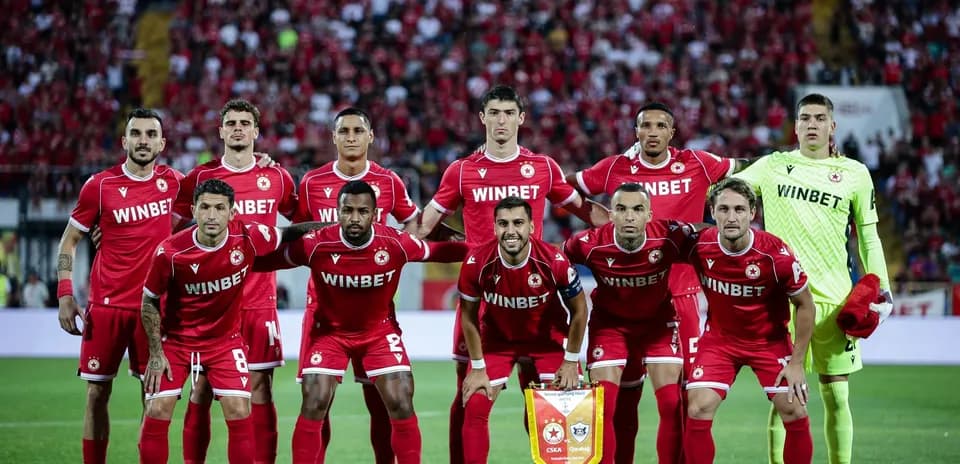 CSKA Sofia team lineup before the match