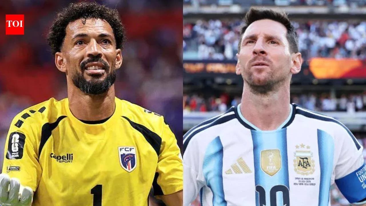Goalkeeper and player during a football match