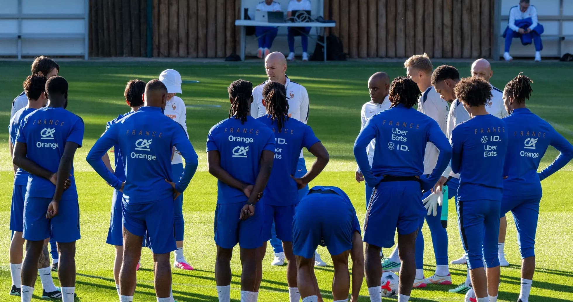 France national team players gathered during training session