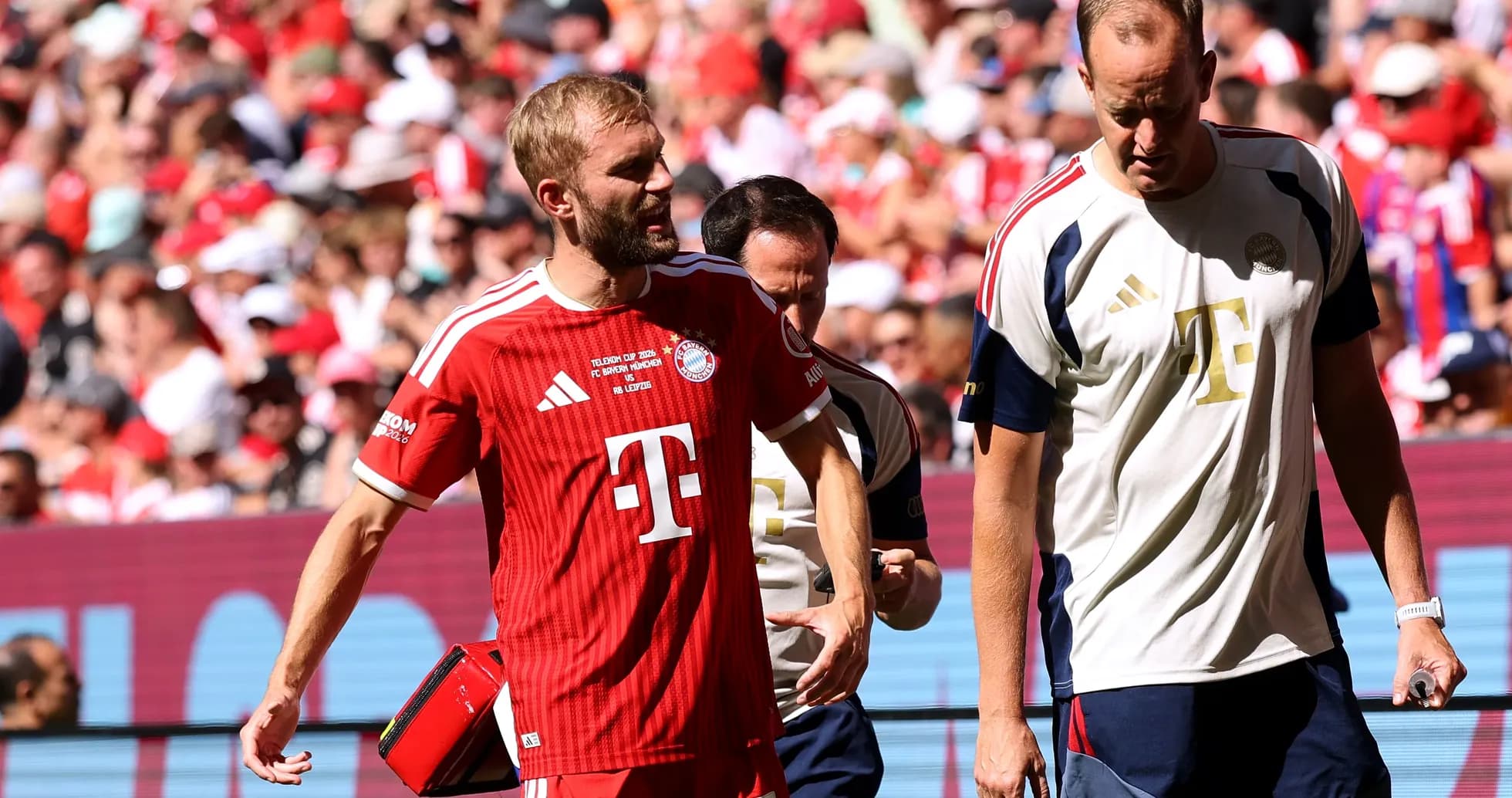 Bayern Munich players on the field during match