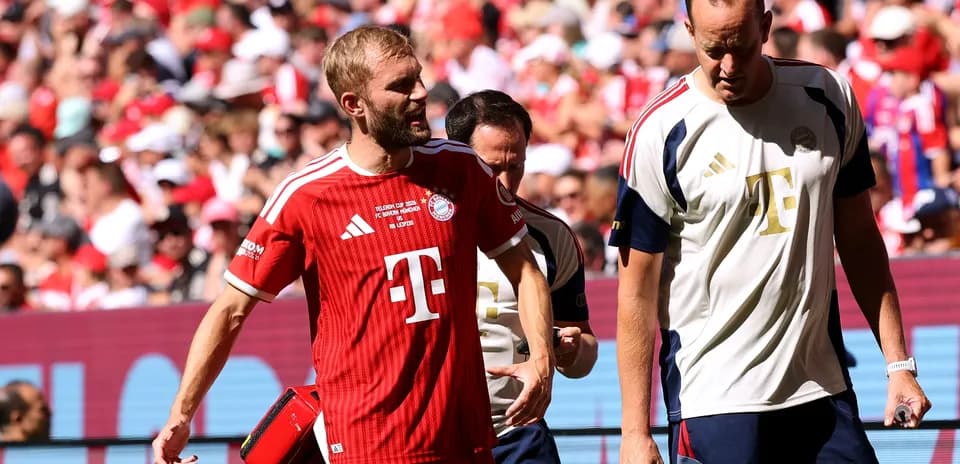 Bayern Munich players on the field during match