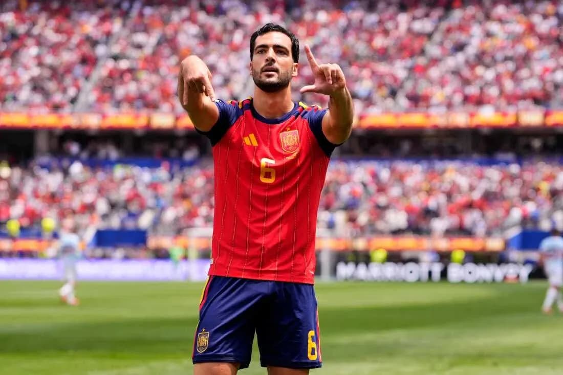 Spain player celebrating during World Cup match