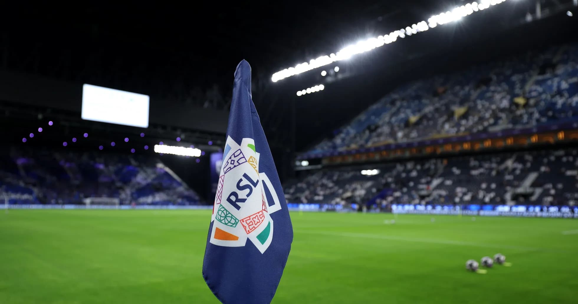 Corner flag with RSL logo at stadium